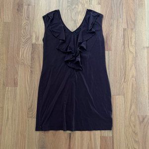 banana republic - purple plum v neck dress - pima cotton blend - size XL